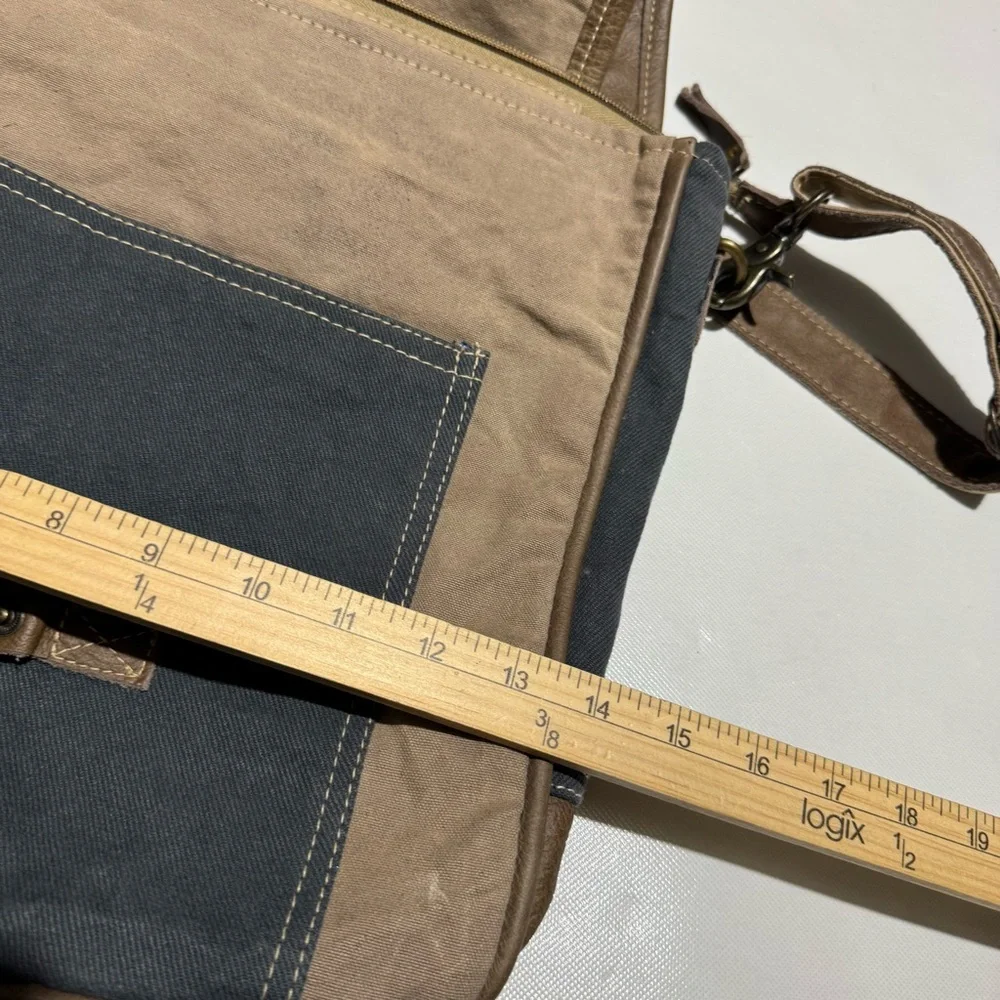 Clea Ray Upcycled Seafood‎ Lovers Canvas Messenger Crossbody Shoulder Tote Bag